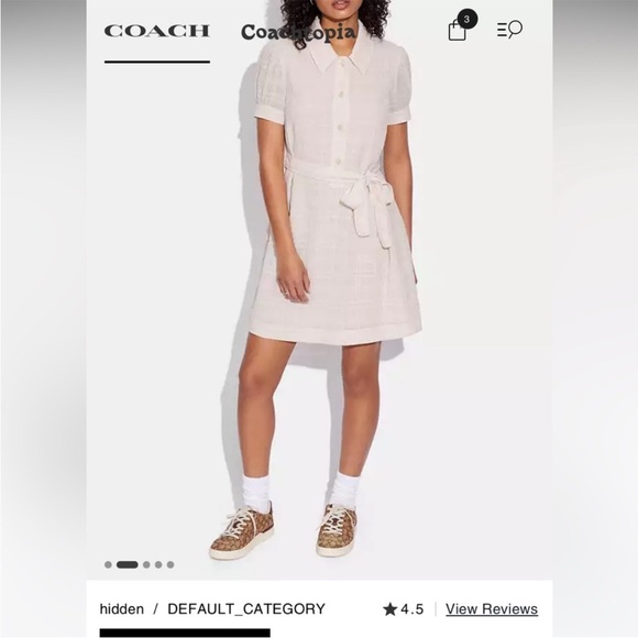 Coach Plaid tie front dress, pink. Size M - Picture 5 of 8